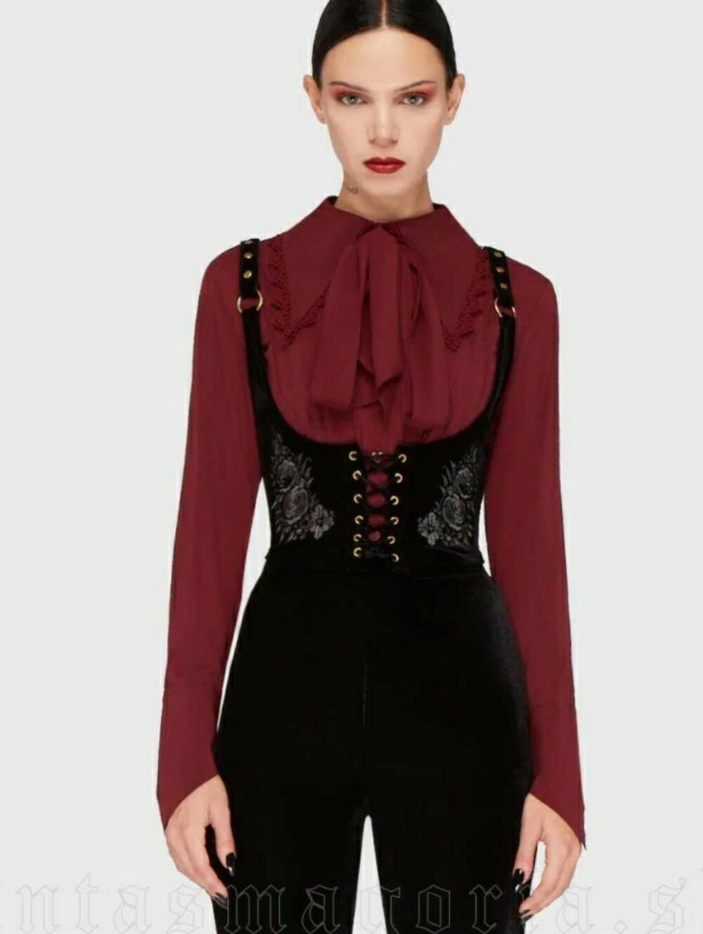 Killstar Black Velvet Corset-Style Tank